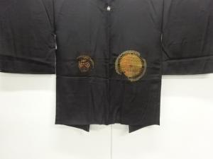 未使用品　鏡裏に花鳥模様織出し一ツ紋絵羽織